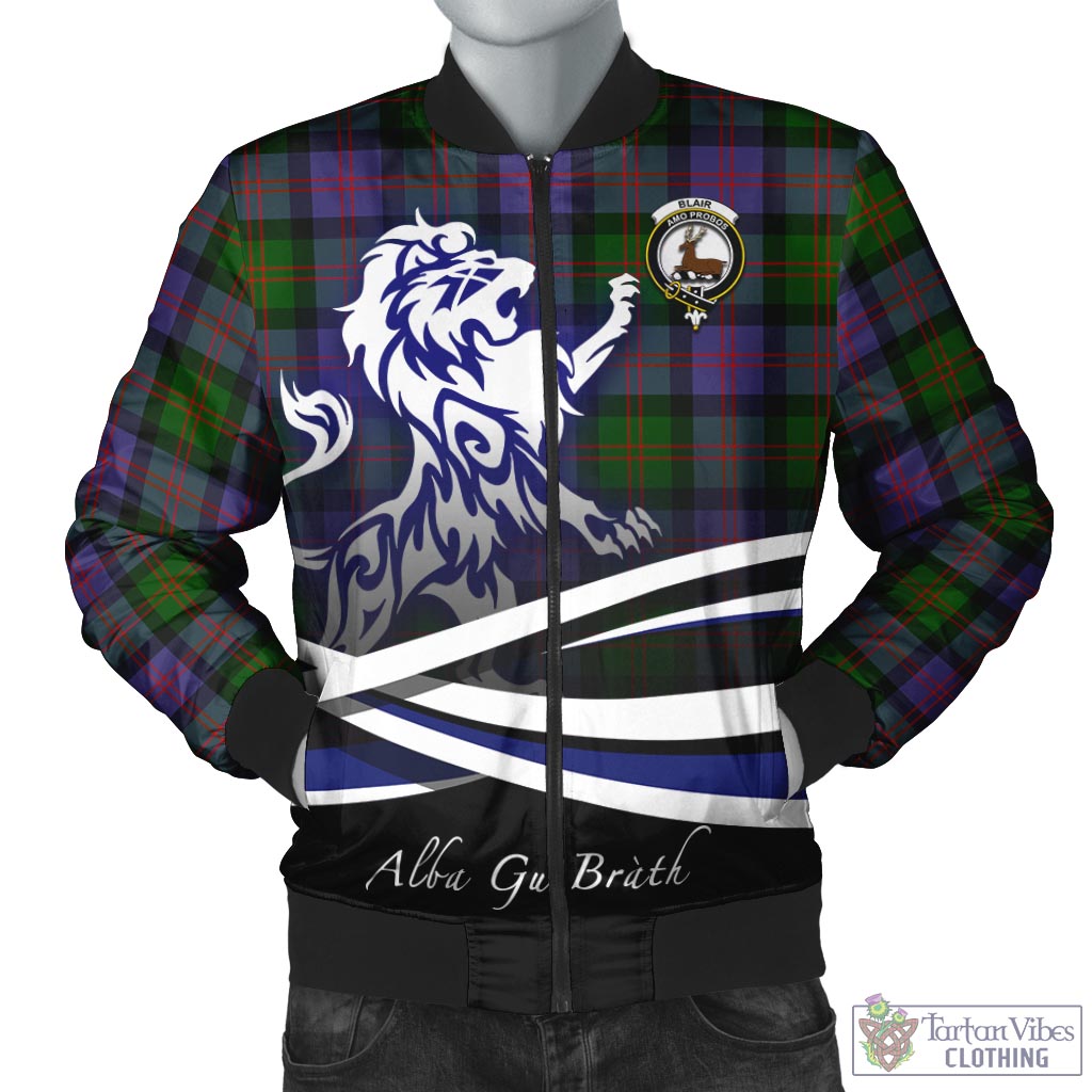 Tartan Vibes Clothing Blair Modern Tartan Bomber Jacket with Alba Gu Brath Regal Lion Emblem