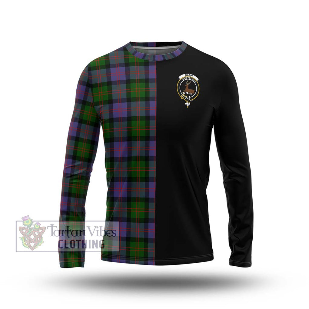 Blair Modern Tartan Long Sleeve T-Shirt with Family Crest and Half Of Me Style Unisex - Tartanvibesclothing Shop