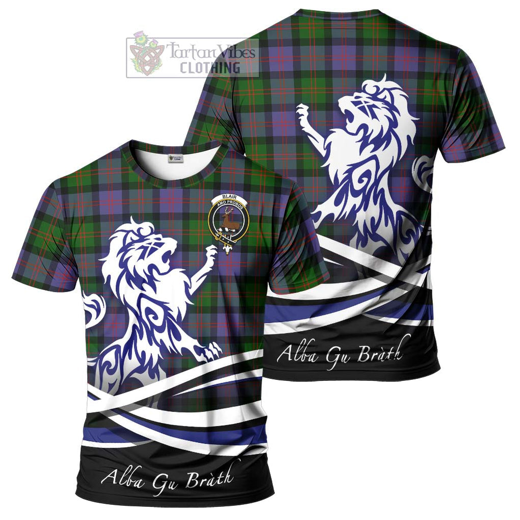 Tartan Vibes Clothing Blair Modern Tartan Cotton T-shirt with Alba Gu Brath Regal Lion Emblem