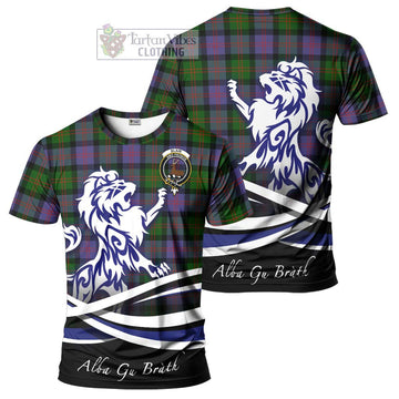 Blair Modern Tartan Cotton T-shirt with Alba Gu Brath Regal Lion Emblem