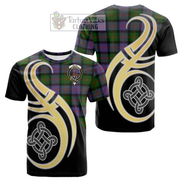 Blair Modern Tartan Cotton T-shirt with Family Crest and Celtic Symbol Style