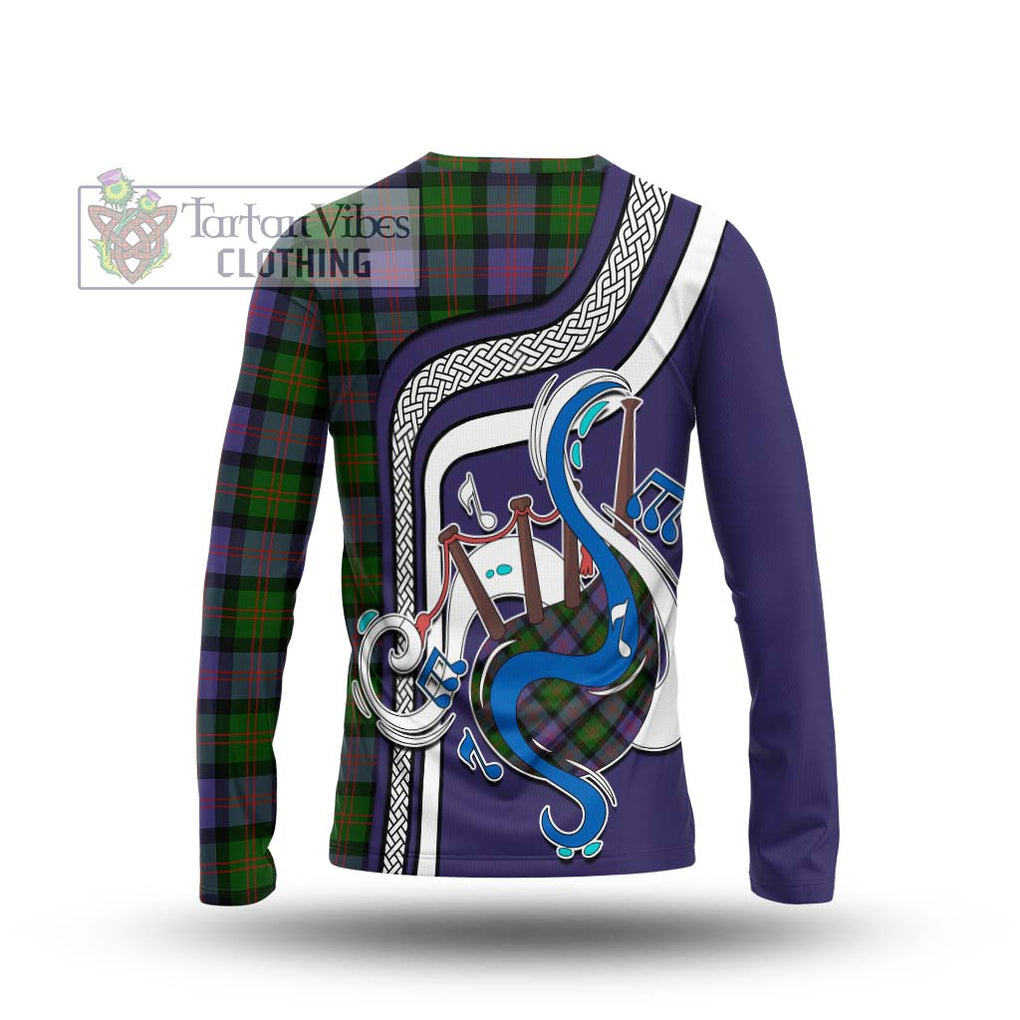 Tartan Vibes Clothing Blair Modern Tartan Long Sleeve T-Shirt with Epic Bagpipe Style