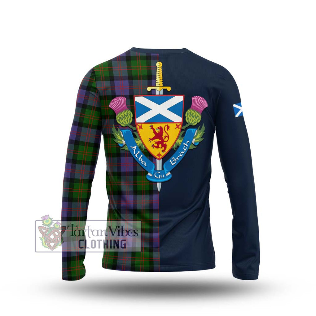 Tartan Vibes Clothing Blair Modern Tartan Long Sleeve T-Shirt with Scottish Lion Royal Arm Half Style