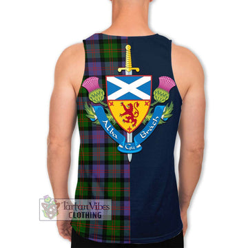 Blair Modern Tartan Men's Tank Top Alba with Scottish Lion Royal Arm Half Style