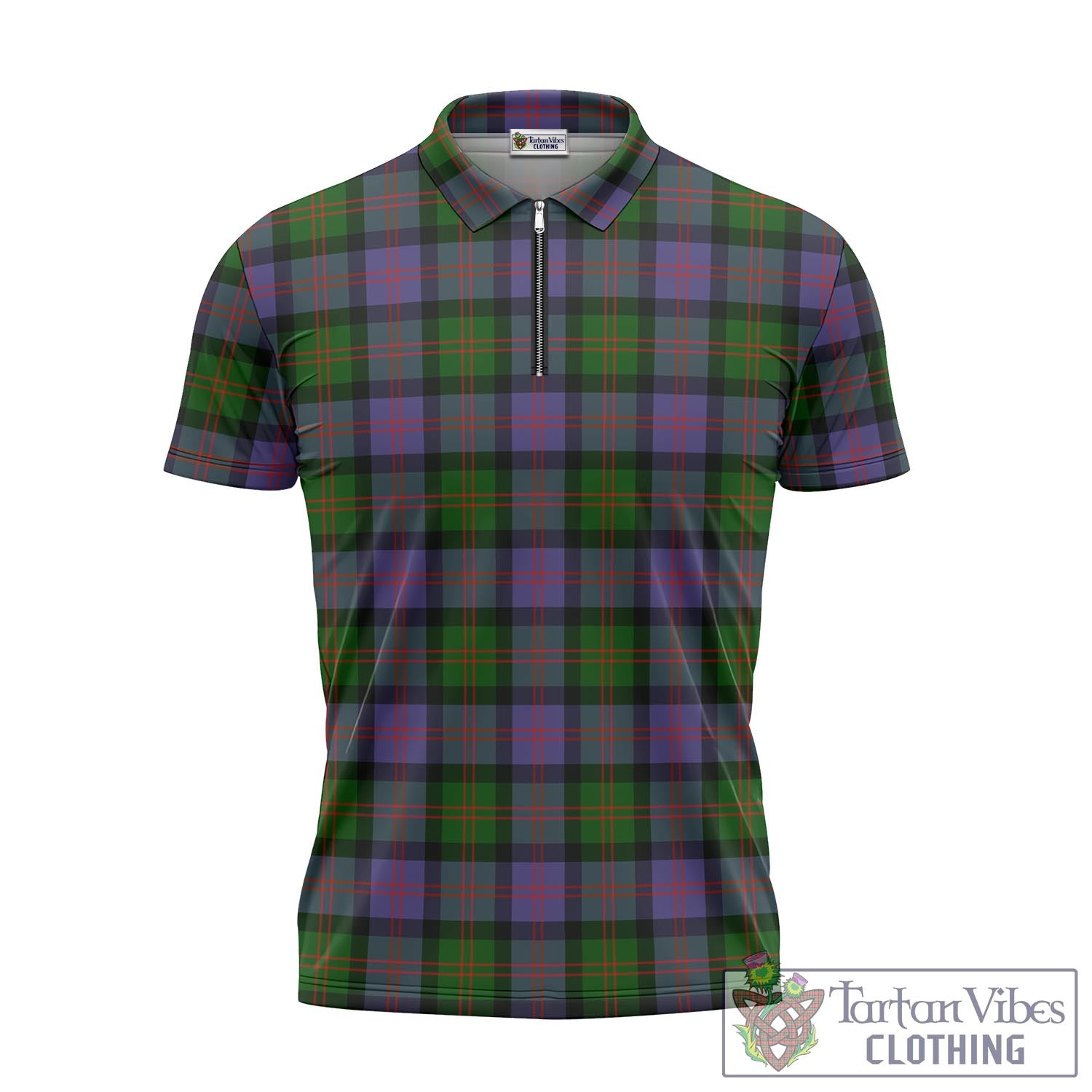 Tartan Vibes Clothing Blair Modern Tartan Zipper Polo Shirt