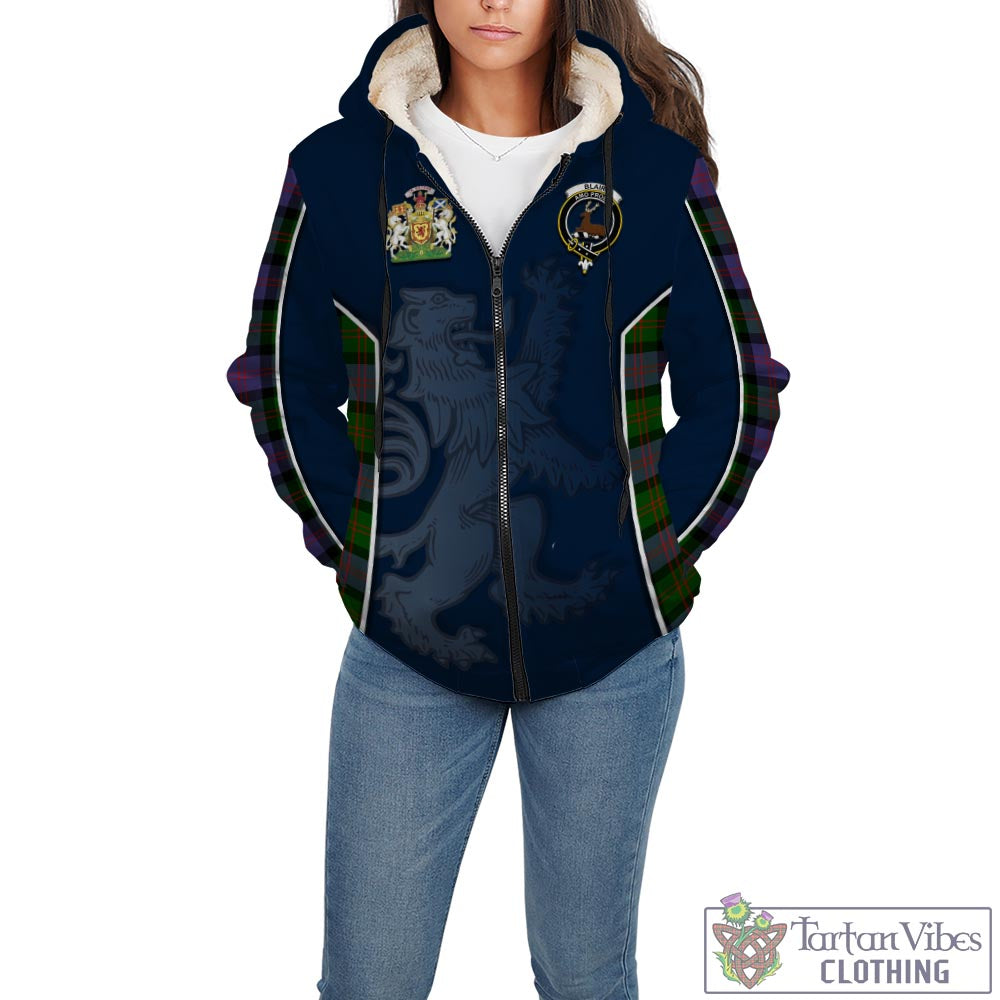 Tartan Vibes Clothing Blair Modern Tartan Sherpa Hoodie with Family Crest and Lion Rampant Vibes Sport Style