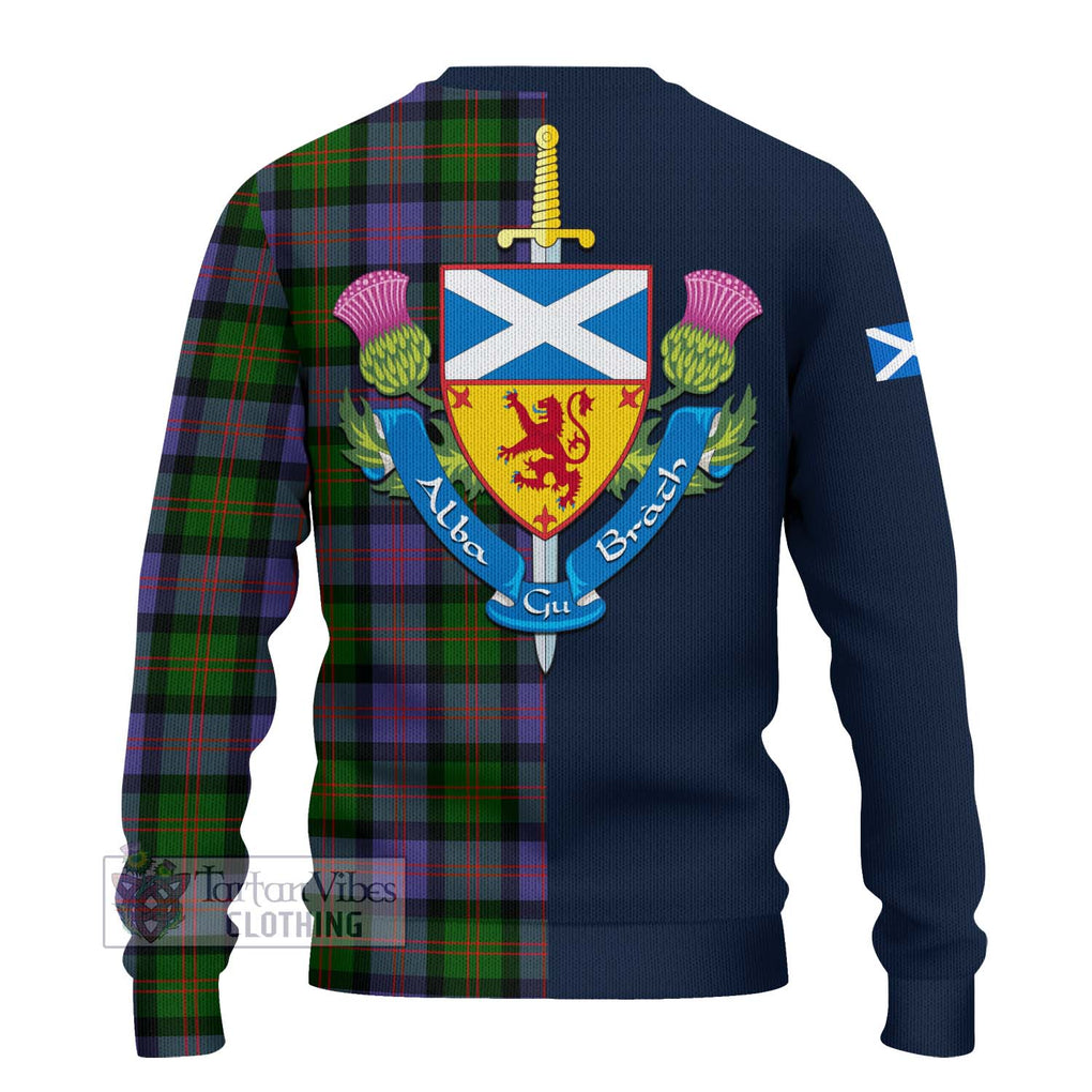 Tartan Vibes Clothing Blair Modern Tartan Knitted Sweater with Scottish Lion Royal Arm Half Style