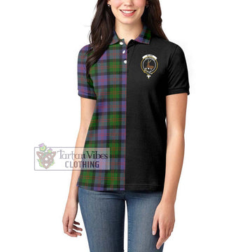 Blair Modern Tartan Women's Polo Shirt with Family Crest and Half Of Me Style