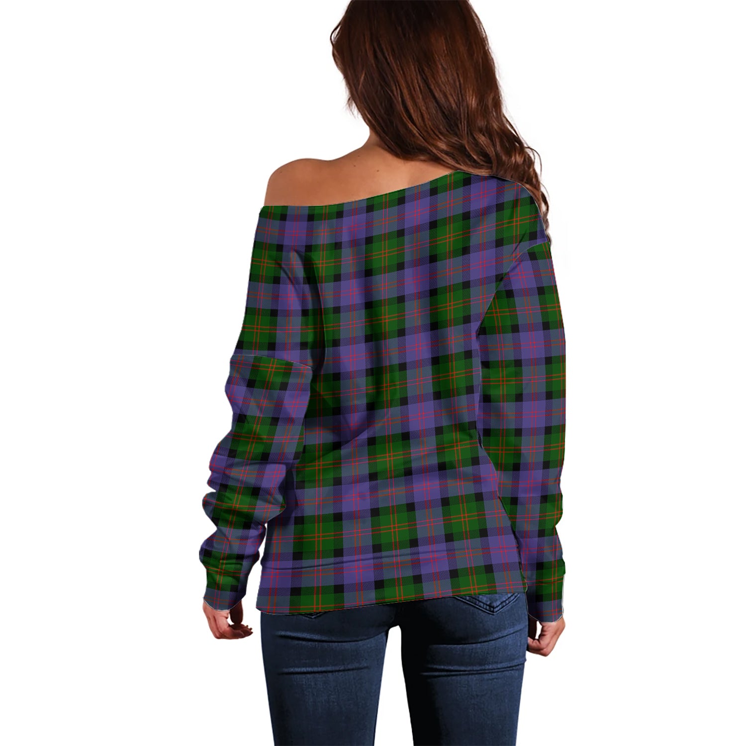 Blair Modern Tartan Off Shoulder Women Sweater - Tartanvibesclothing