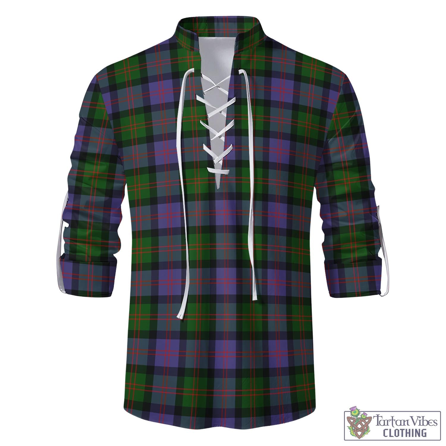 Tartan Vibes Clothing Blair Modern Tartan Men's Scottish Traditional Jacobite Ghillie Kilt Shirt