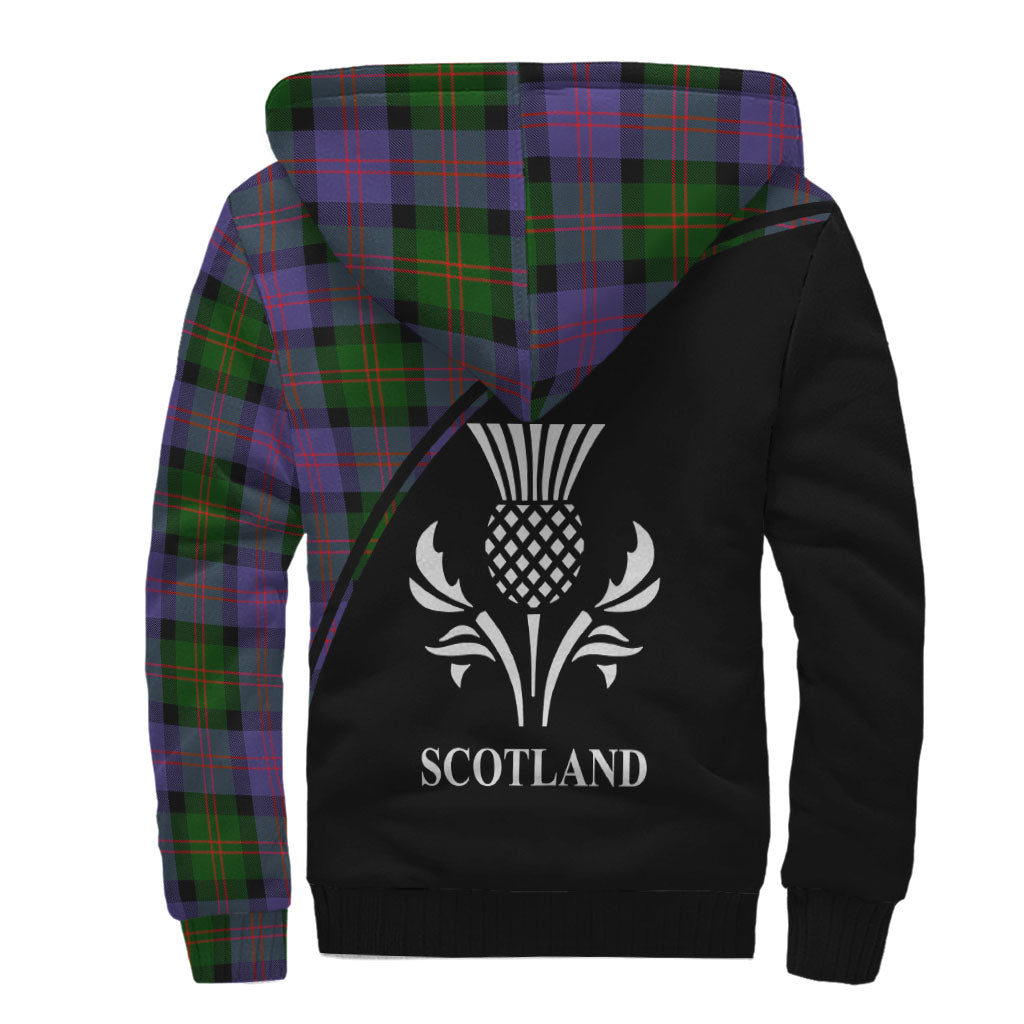 Blair Modern Tartan Sherpa Hoodie with Family Crest Curve Style - Tartanvibesclothing