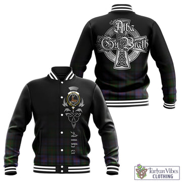 Blair Modern Tartan Baseball Jacket Featuring Alba Gu Brath Family Crest Celtic Inspired