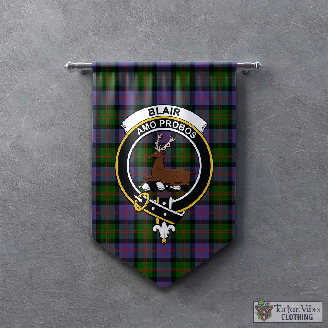 Tartan Vibes Clothing Blair Modern Tartan Gonfalon, Tartan Banner with Family Crest