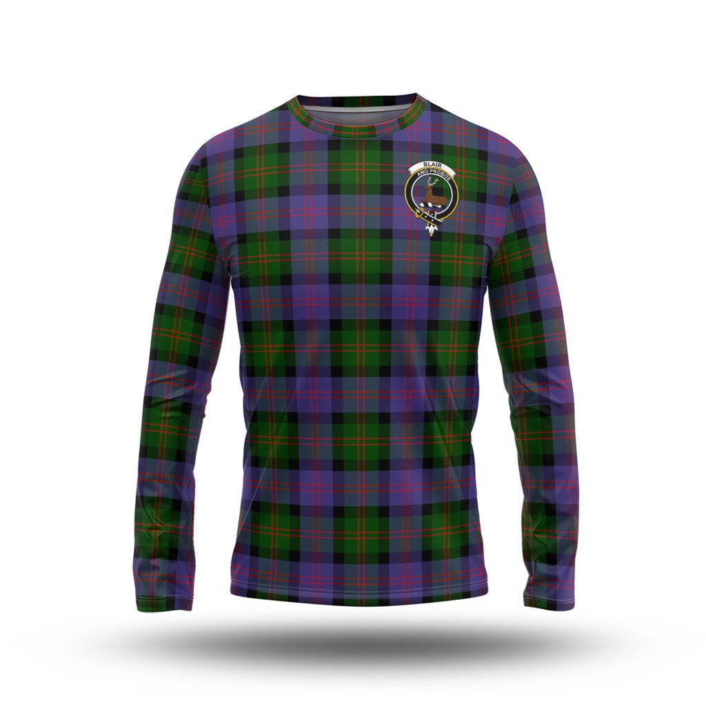 Blair Modern Tartan Long Sleeve T-Shirt with Family Crest - Tartanvibesclothing