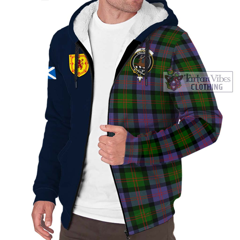 Tartan Vibes Clothing Blair Modern Tartan Sherpa Hoodie with Scottish Lion Royal Arm Half Style