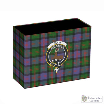 Blair Modern Tartan Pen Holder with Family Crest