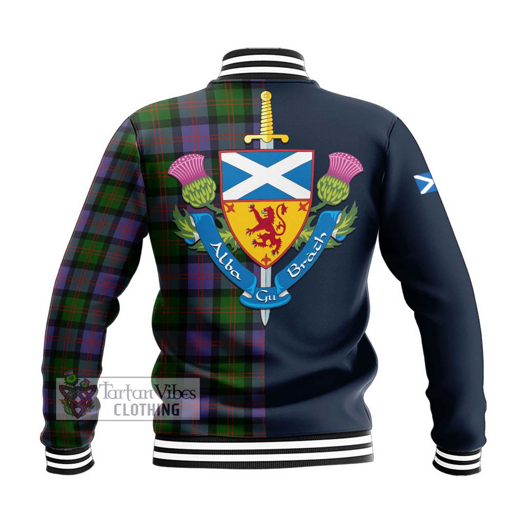 Tartan Vibes Clothing Blair Modern Tartan Baseball Jacket with Scottish Lion Royal Arm Half Style