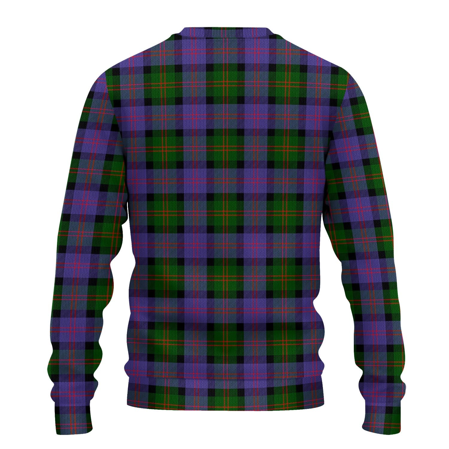 Blair Modern Tartan Knitted Sweater with Family Crest - Tartanvibesclothing