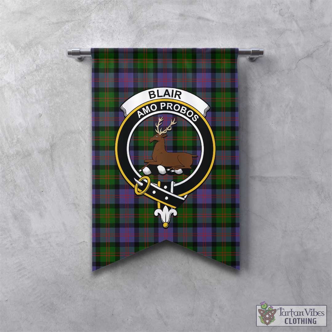 Tartan Vibes Clothing Blair Modern Tartan Gonfalon, Tartan Banner with Family Crest