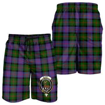 Blair Modern Tartan Mens Shorts with Family Crest