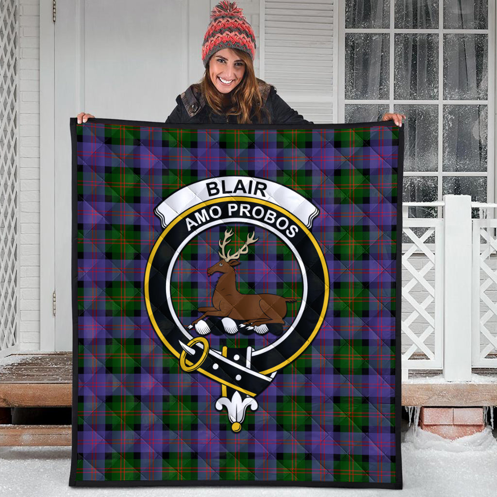 Blair Modern Tartan Quilt with Family Crest - Tartanvibesclothing