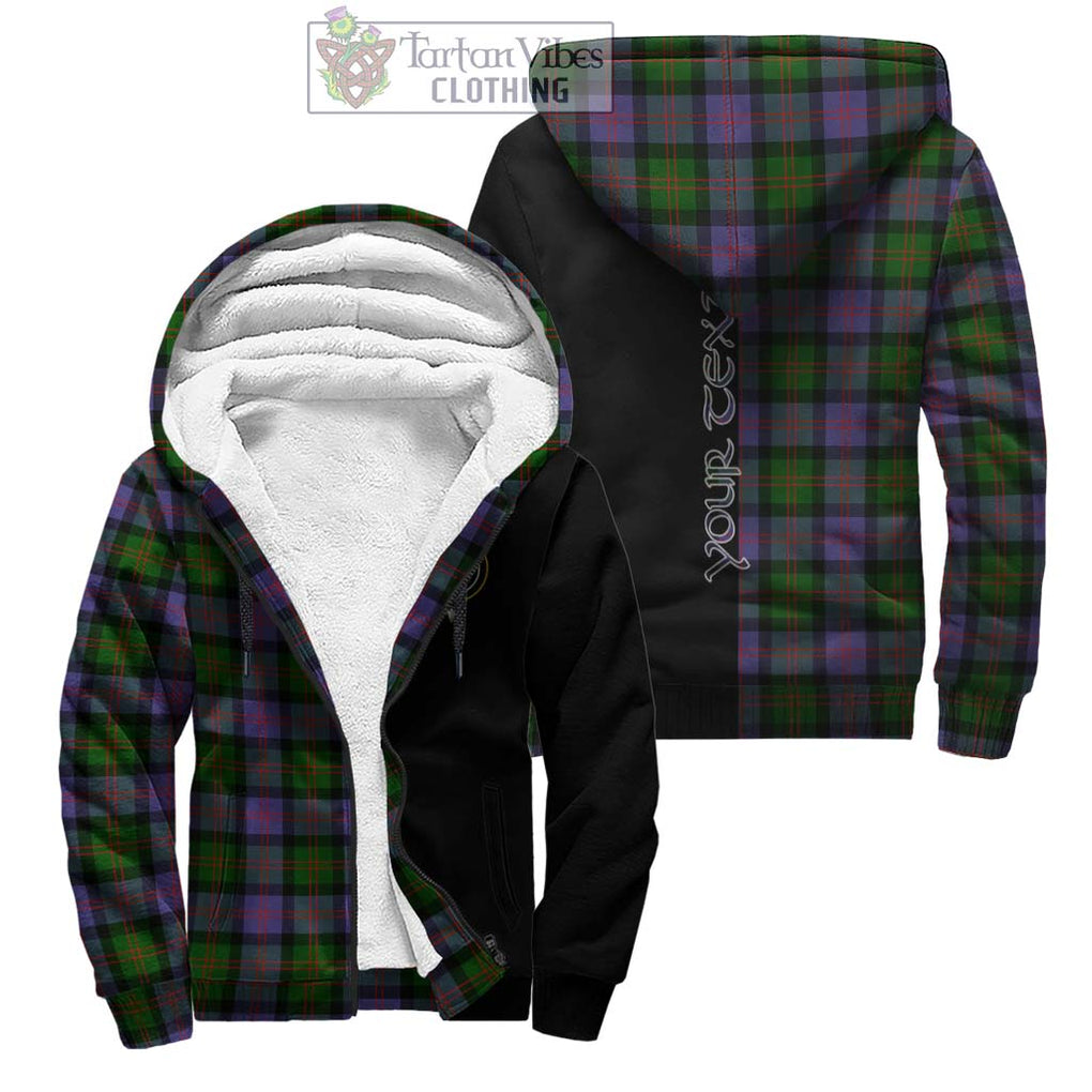 Blair Modern Tartan Sherpa Hoodie with Family Crest and Half Of Me Style Unisex - Tartanvibesclothing Shop