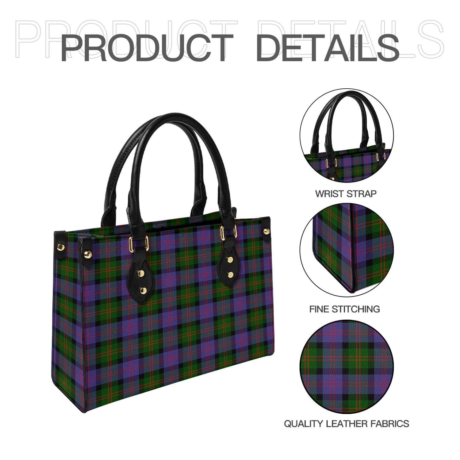 Blair Modern Tartan Leather Bag - Tartanvibesclothing