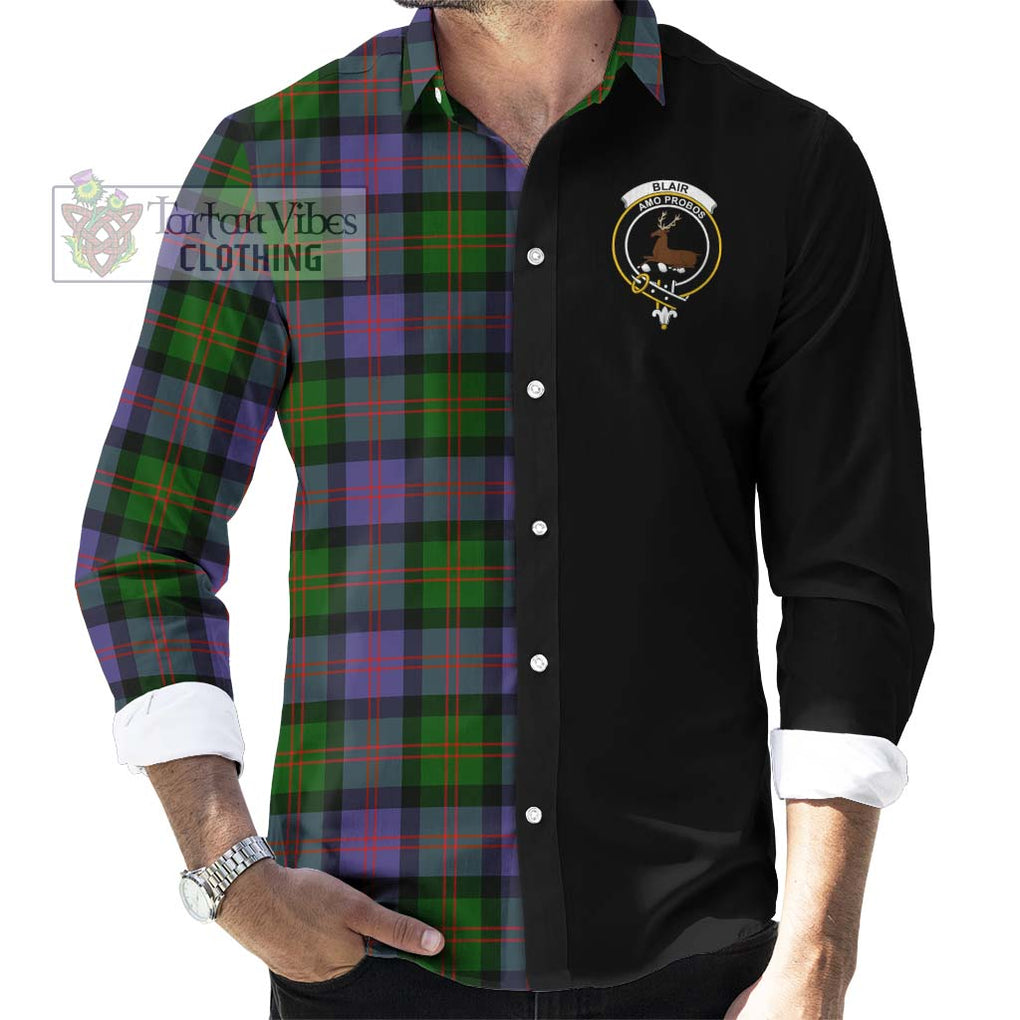 Blair Modern Tartan Long Sleeve Button Shirt with Family Crest and Half Of Me Style - Tartanvibesclothing Shop