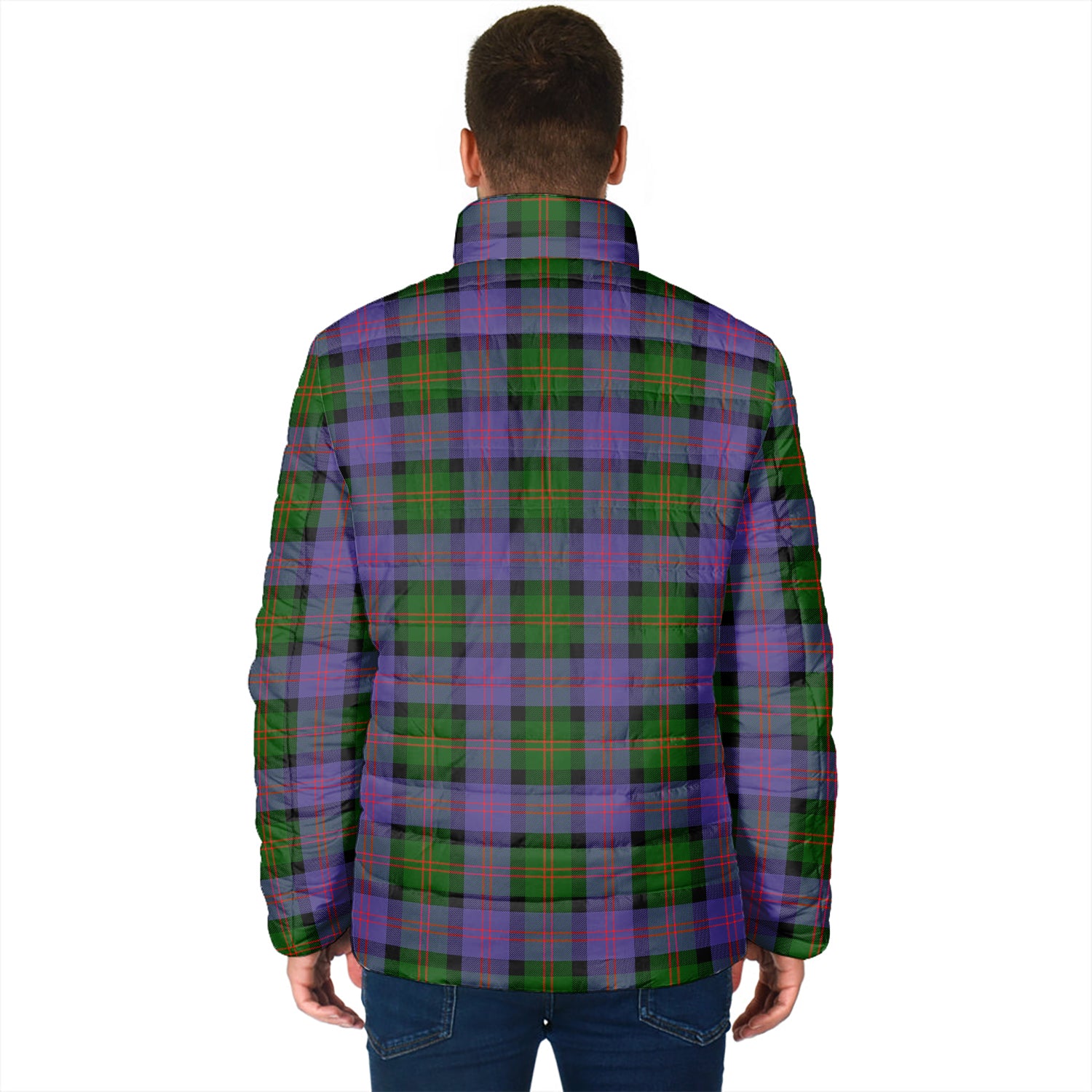 Blair Modern Tartan Padded Jacket with Family Crest - Tartan Vibes Clothing