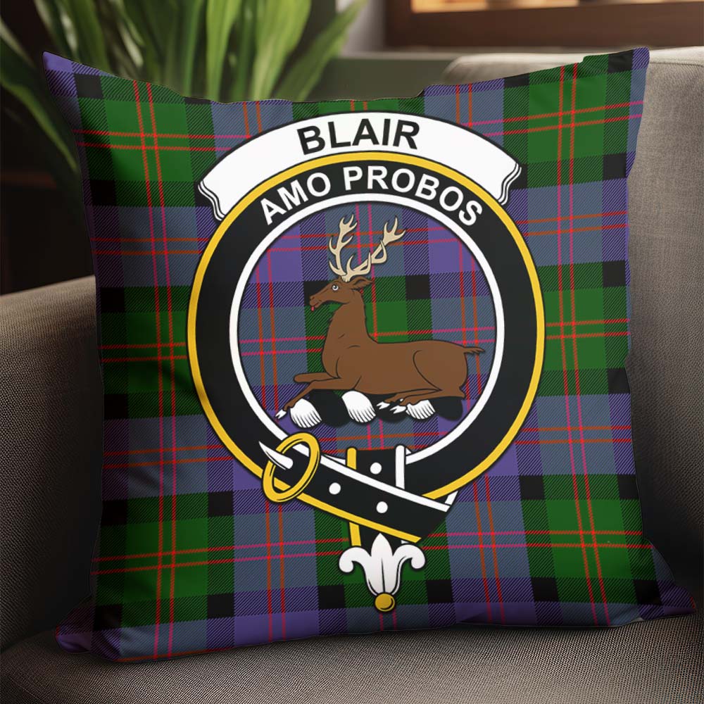 Blair Modern Tartan Pillow Cover with Family Crest - Tartanvibesclothing