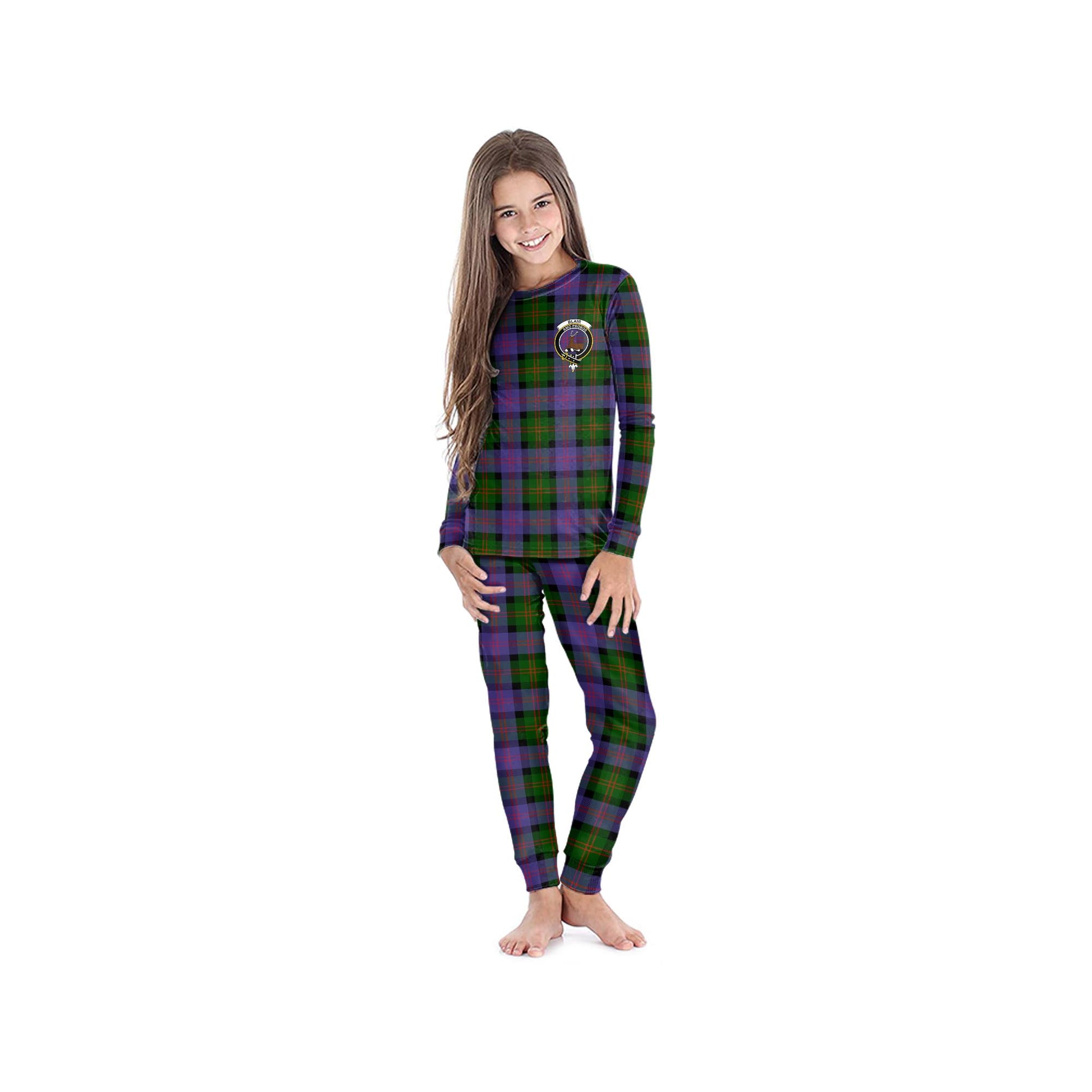 Blair Modern Tartan Pajamas Family Set with Family Crest - Tartan Vibes Clothing