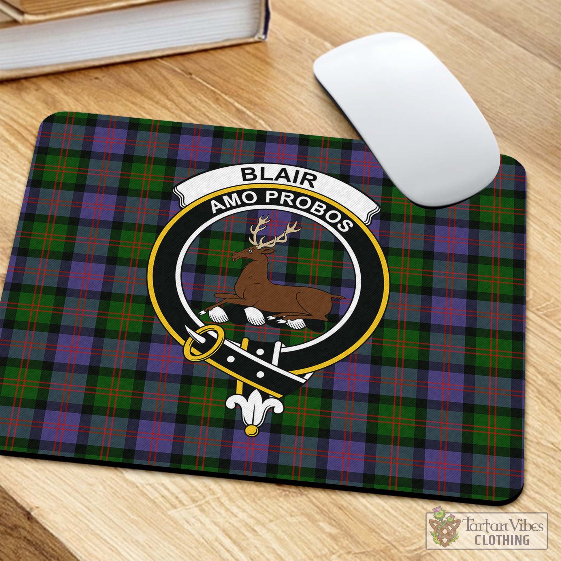 Tartan Vibes Clothing Blair Modern Tartan Mouse Pad with Family Crest