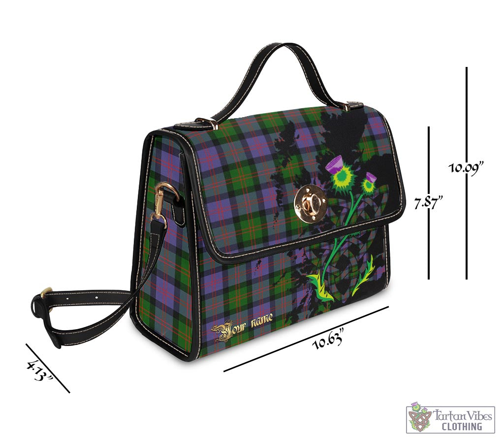 Tartan Vibes Clothing Blair Modern Tartan Waterproof Canvas Bag with Scotland Map and Thistle Celtic Accents