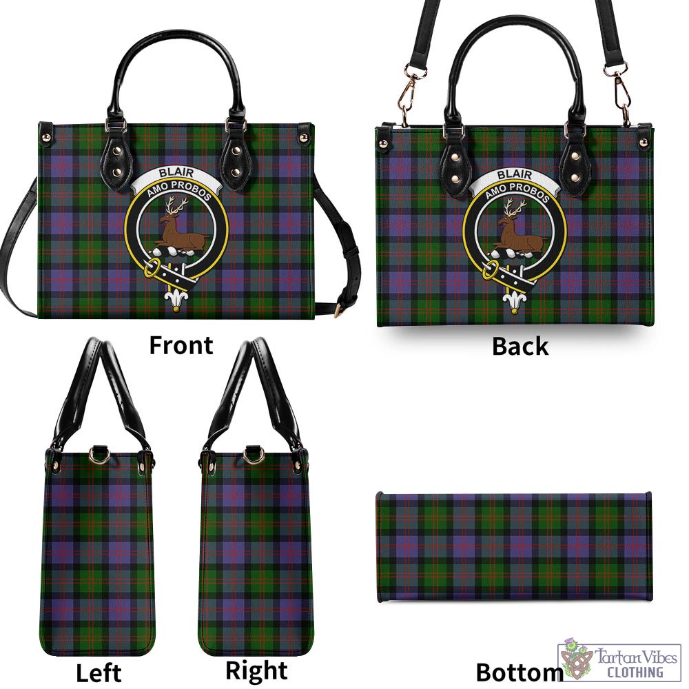 Tartan Vibes Clothing Blair Modern Tartan Luxury Leather Handbags with Family Crest