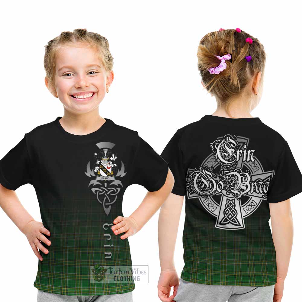 Bland Irish Clan Kid T-Shirt with Coat of Arms Erin Go Bragh Celtic Inspired - Tartan Vibes Clothing