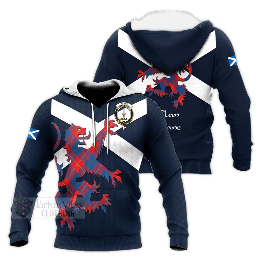 Tartan Vibes Clothing Blane Tartan Lion Rampant Knitted Hoodie – Proudly Display Your Heritage with Alba Gu Brath and Clan Name