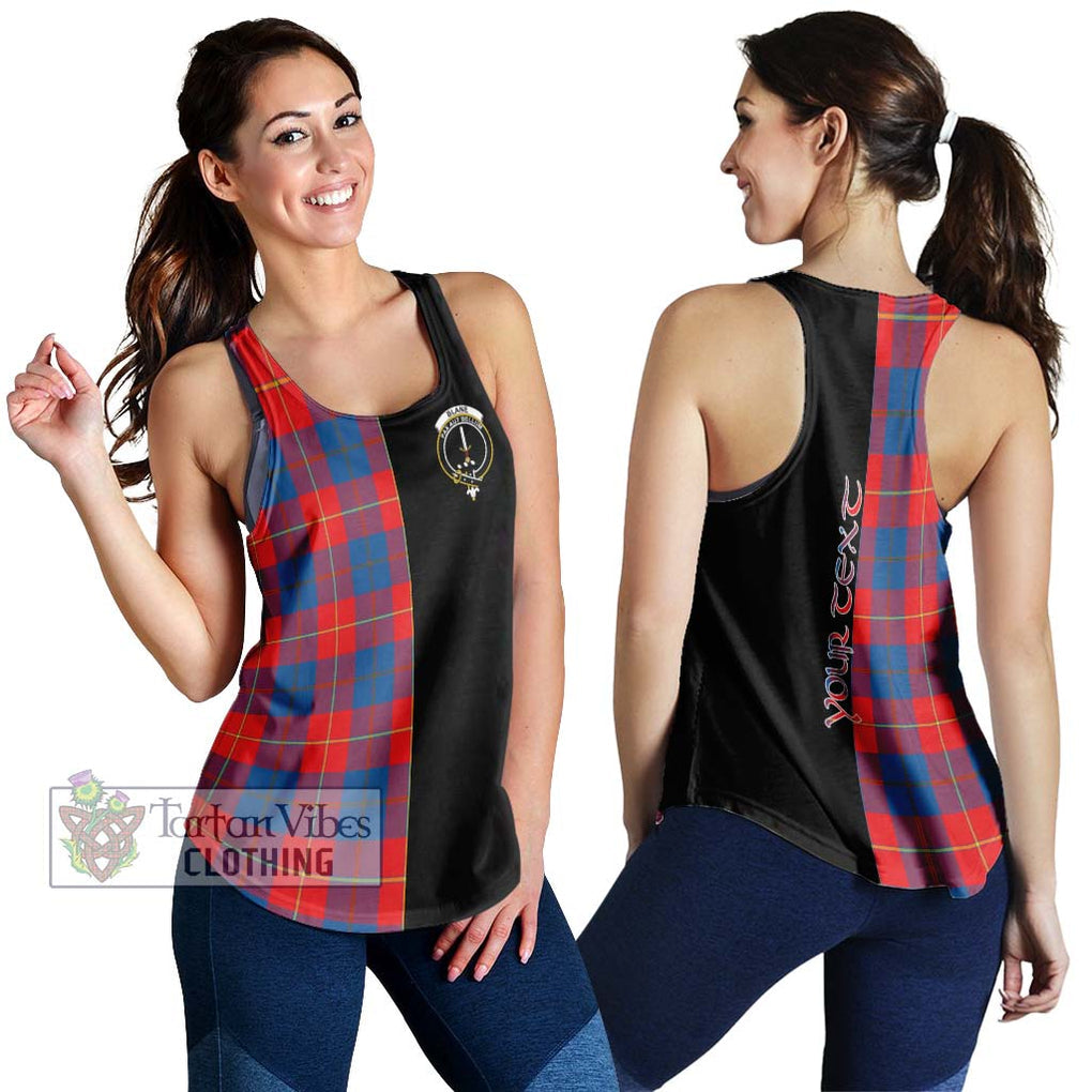 Blane Tartan Women's Racerback Tanks with Family Crest and Half Of Me Style 4XL - Tartanvibesclothing Shop