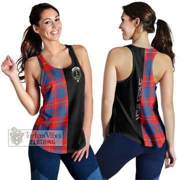 Blane Tartan Women's Racerback Tanks with Family Crest and Half Of Me Style