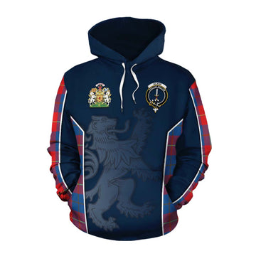 Blane Tartan Cotton Hoodie with Family Crest and Lion Rampant Vibes Sport Style