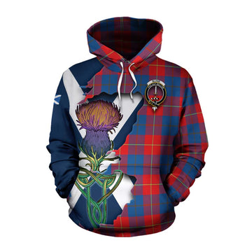 Blane Tartan Family Crest Cotton Hoodie Scottish Thistle Celtic Inspired Pullover Hoodie XS - Tartan Vibes Clothing