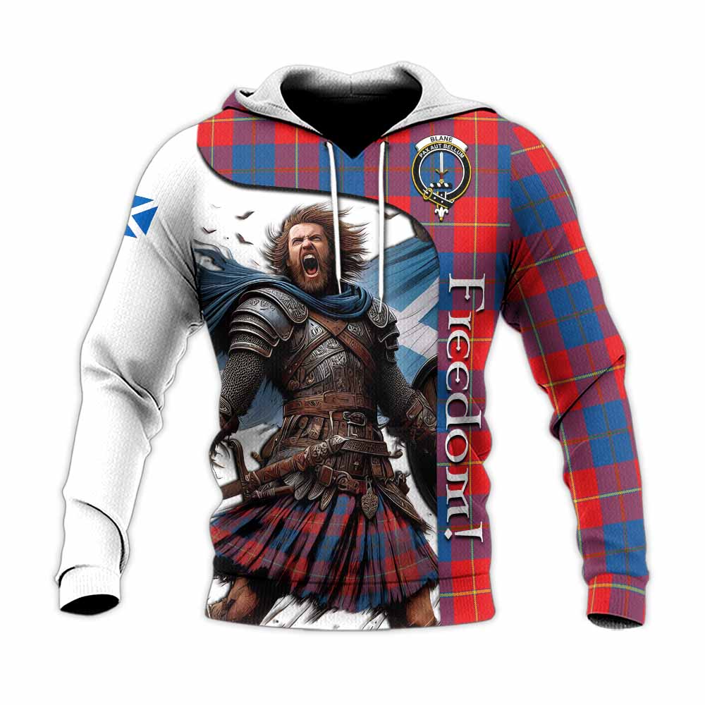 Tartan Vibes Clothing Blane Crest Tartan Knitted Hoodie Inspired by the Freedom of Scottish Warrior