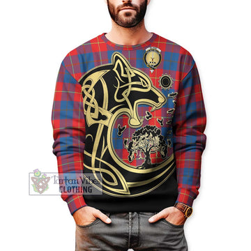 Blane Tartan Sweatshirt with Family Crest Celtic Wolf Style