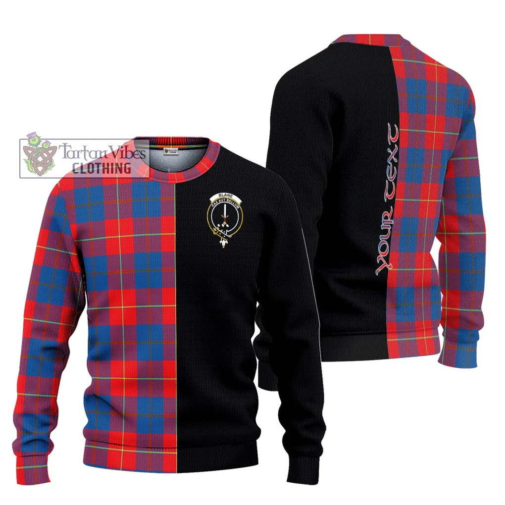 Blane Tartan Knitted Sweater with Family Crest and Half Of Me Style Unisex - Tartanvibesclothing Shop