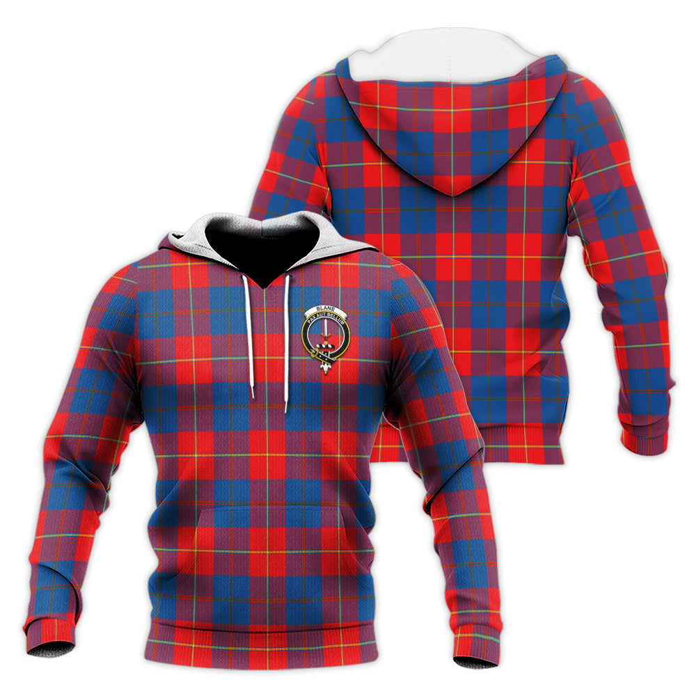 Blane Tartan Knitted Hoodie with Family Crest Unisex Knitted Hoodie - Tartanvibesclothing