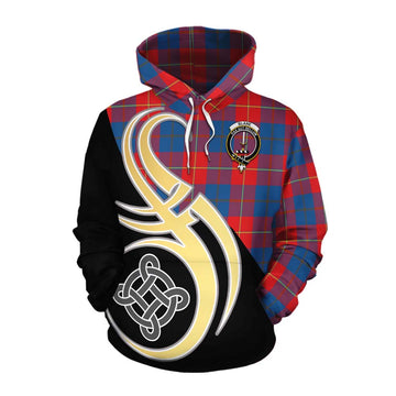 Blane Tartan Cotton Hoodie with Family Crest and Celtic Symbol Style