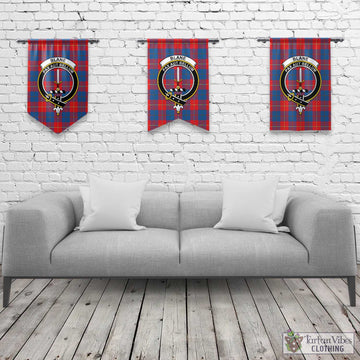 Blane Tartan Gonfalon, Tartan Banner with Family Crest