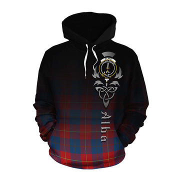 Blane Tartan Cotton Hoodie Featuring Alba Gu Brath Family Crest Celtic Inspired