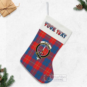 Blane Tartan Family Crest Christmas Stocking with Personalized Text