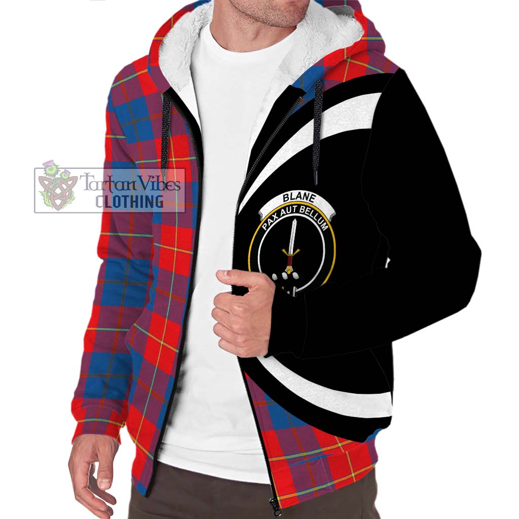 Blane Tartan Sherpa Hoodie with Family Crest Circle Style Unisex S - Tartan Vibes Clothing