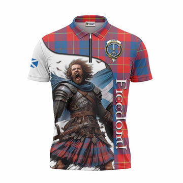 Blane Crest Tartan Zipper Polo Shirt Inspired by the Freedom of Scottish Warrior